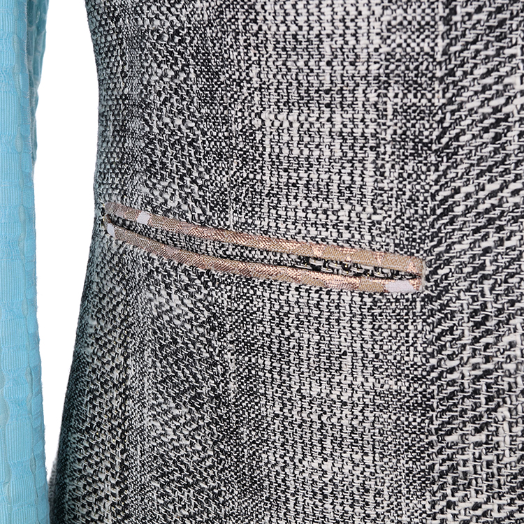 Cotton gray and blue jacket “Flora”