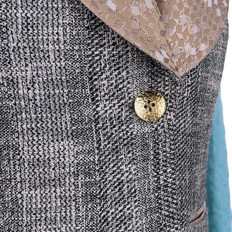 Cotton gray and blue jacket “Flora”