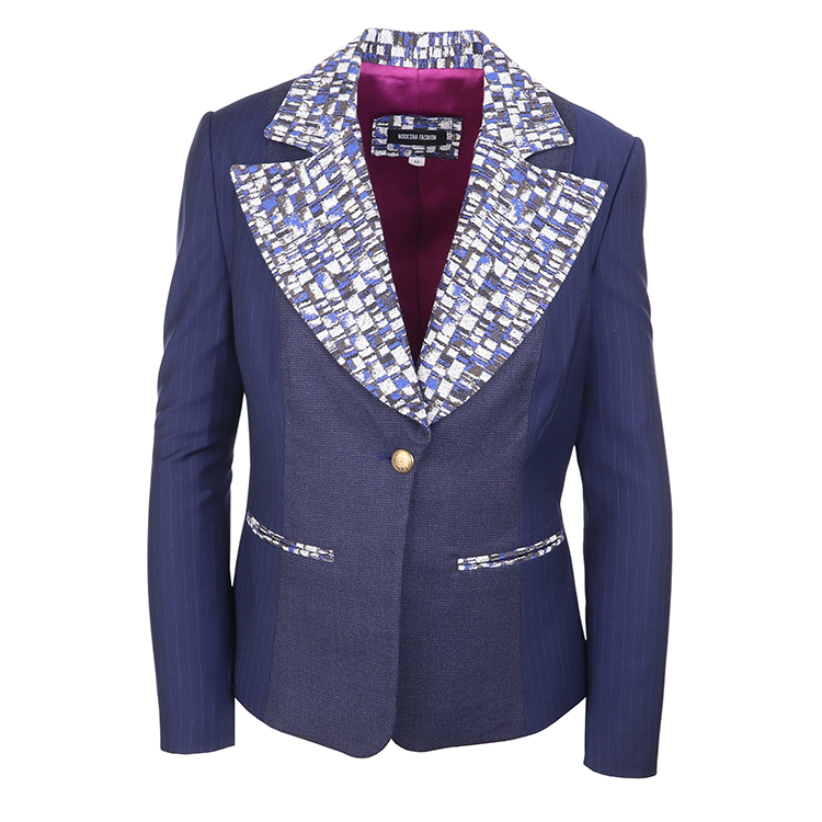 Wool dark blue pinstripe jacket “Lily”