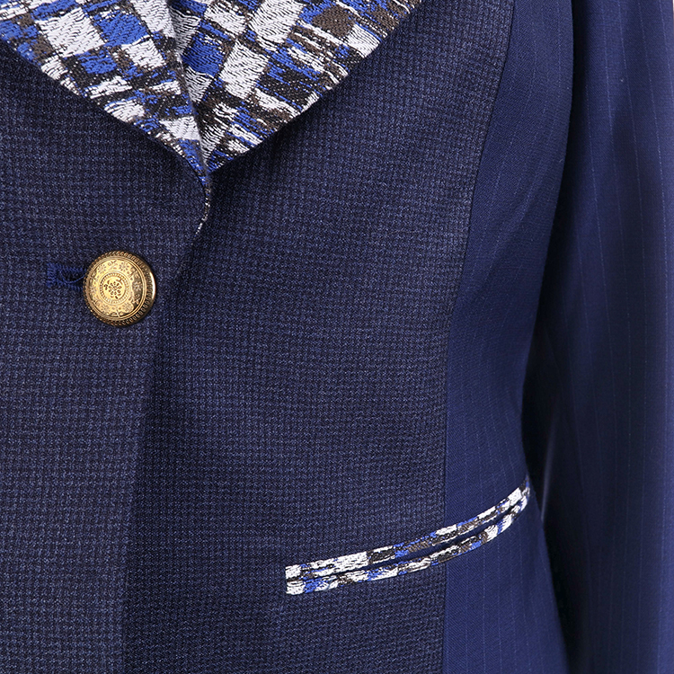 Wool dark blue pinstripe jacket “Lily”