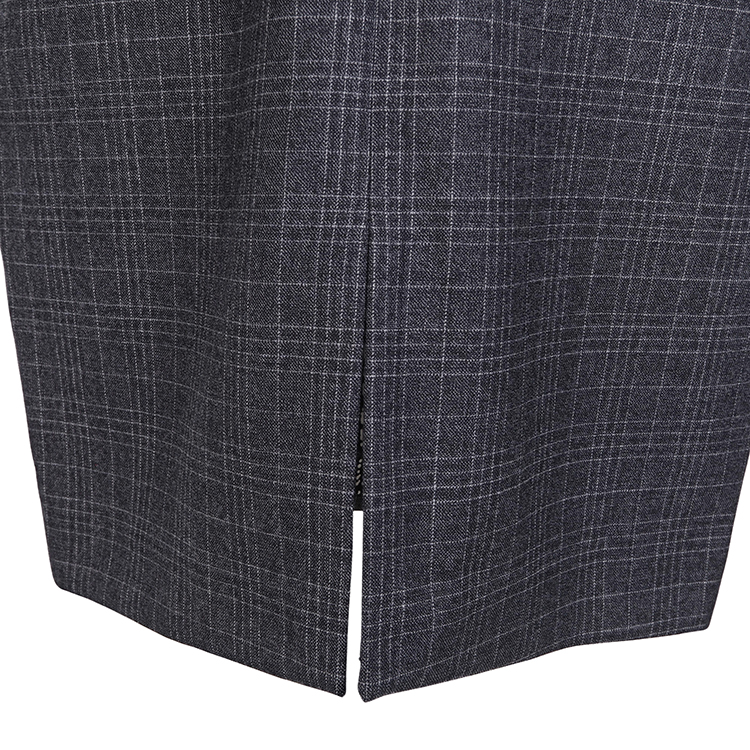 Wool gray plaid pencil skirt “Poppy”