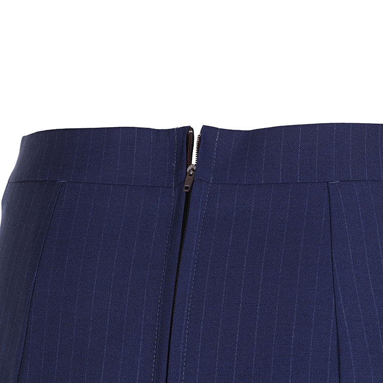 Wool blue pinstripe pencil skirt “Lily”