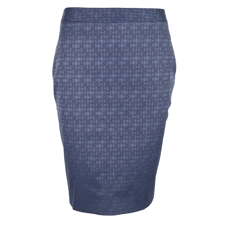 Wool blue pencil skirt “Aster”